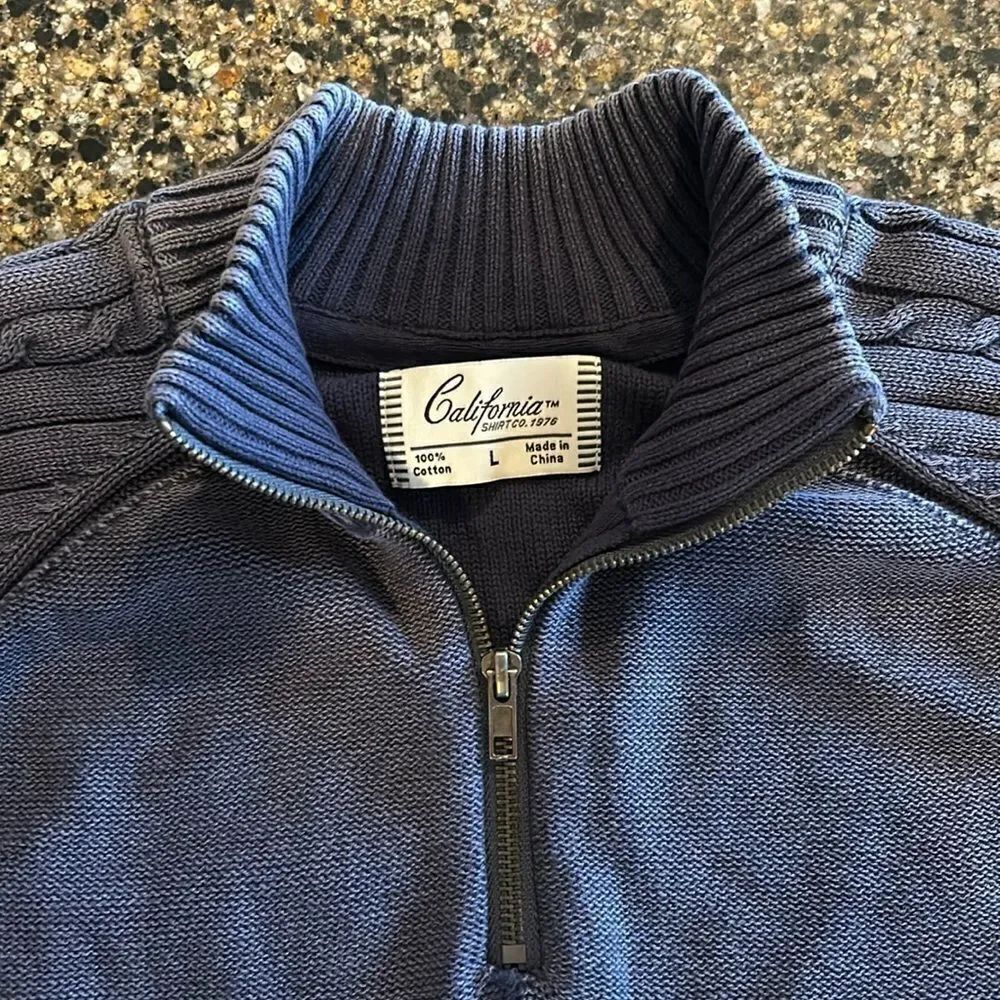 NEW California Shirt Co. Mens 1/4 Zip Up Sweater